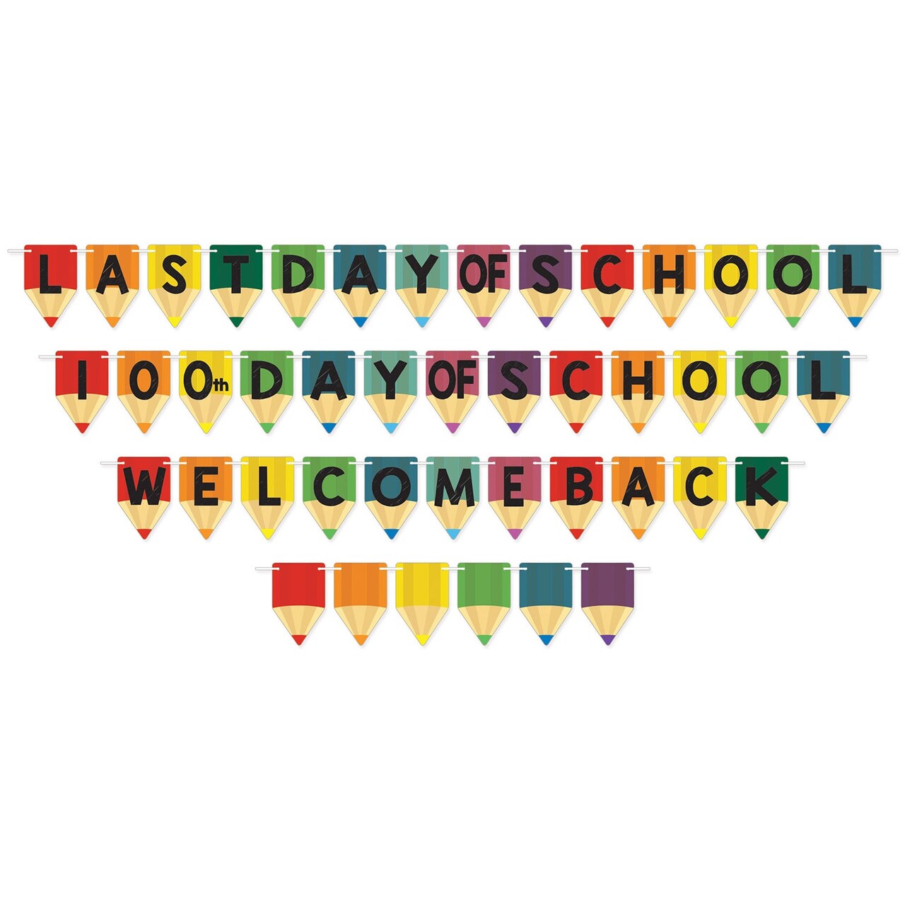 Party Central Club Pack of 12 Red and Yellow Pencil School Days Streamer Set Hanging Decors 144"